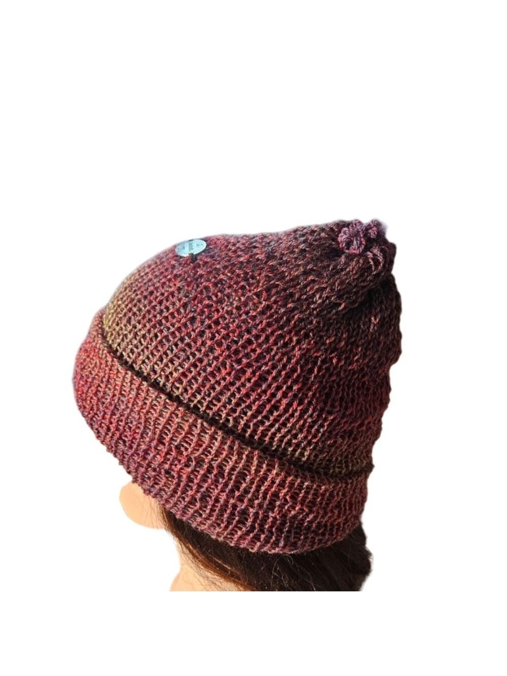 Hand Crafted Crochet Hat Handmade winter tuque Ombré hand knit beanie multicolor - Picture 9 of 17